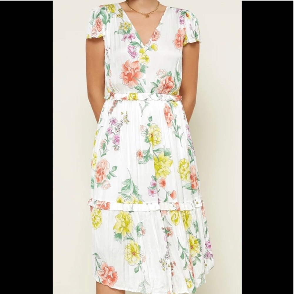 Current Air Crinkle Poppy Floral Dress